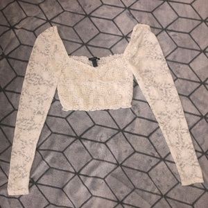 Off the Shoulder White Lace crop-top